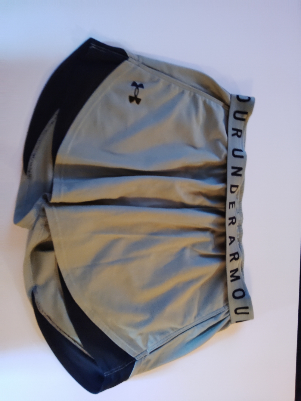 Under Armour Women's Light Gray and Black Athletic Shorts